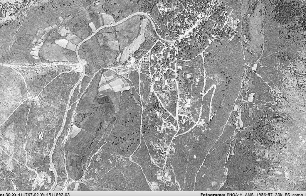 fotografía aérea de Camorritos en 1957